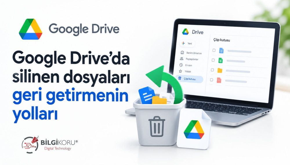 Google Driveda silinen dosyaları geri getirmenin yolları.